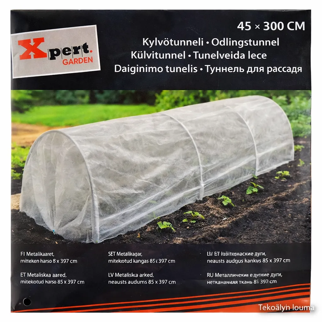 Harso kylvötunneli 45 × 300 cm metallikaarilla