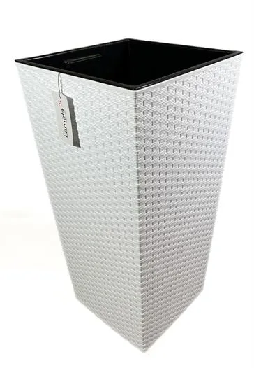 Terassiruukku Rattan Ø34 cm valkoinen