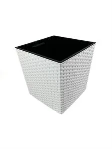 Terassiruukku Rattan Ø28,5 cm valkoinen