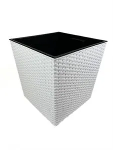 Terassiruukku Rattan 38 × 41 cm valkoinen