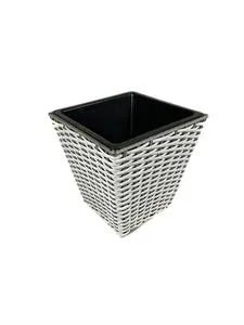 Terassiruukku Rattan 28 × 28 × 29 cm valkoinen