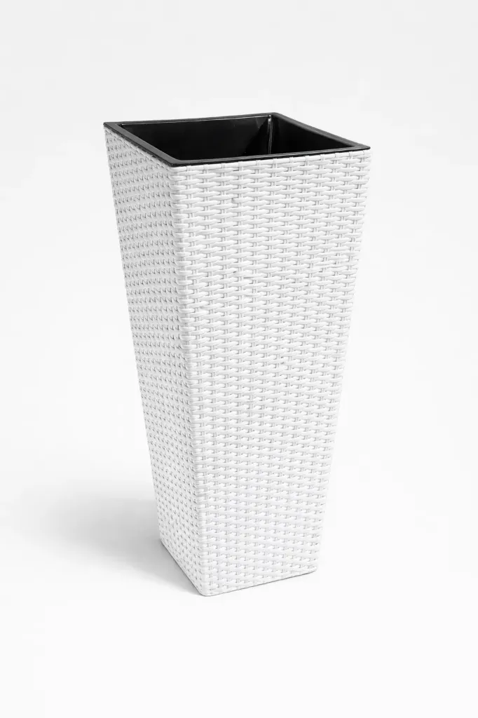 Terassiruukku Rattan 37 × 37 × 76 cm valkoinen