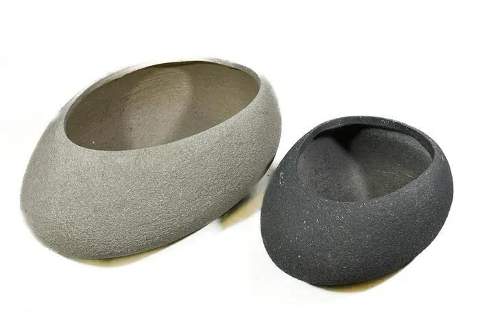 Kukkaruukku Kananmunan puolikas  Luonnovaalea 69,5x49x26cm