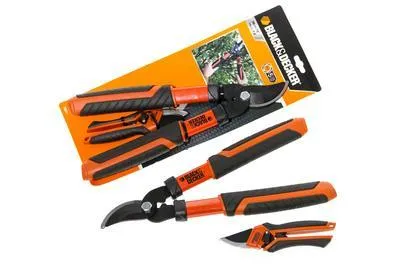 Raivaus- ja oksasakset BLACK+DECKER ohileikkaavat setti
