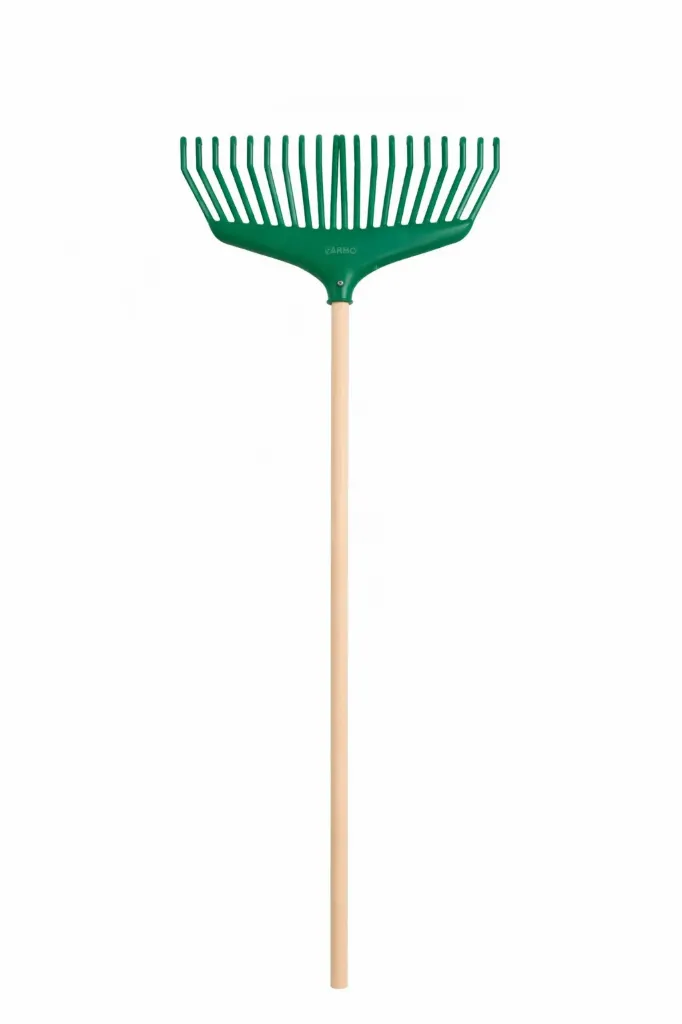 Lehtiharava vihreä muovinen puuvarrella 150 cm