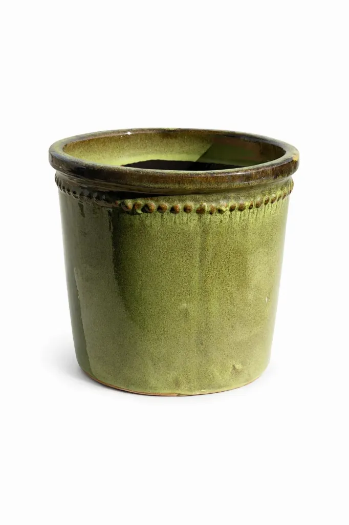 Kukkaruukku vihreä lasitettu terrakotta 24,8x24,8x3,5 cm