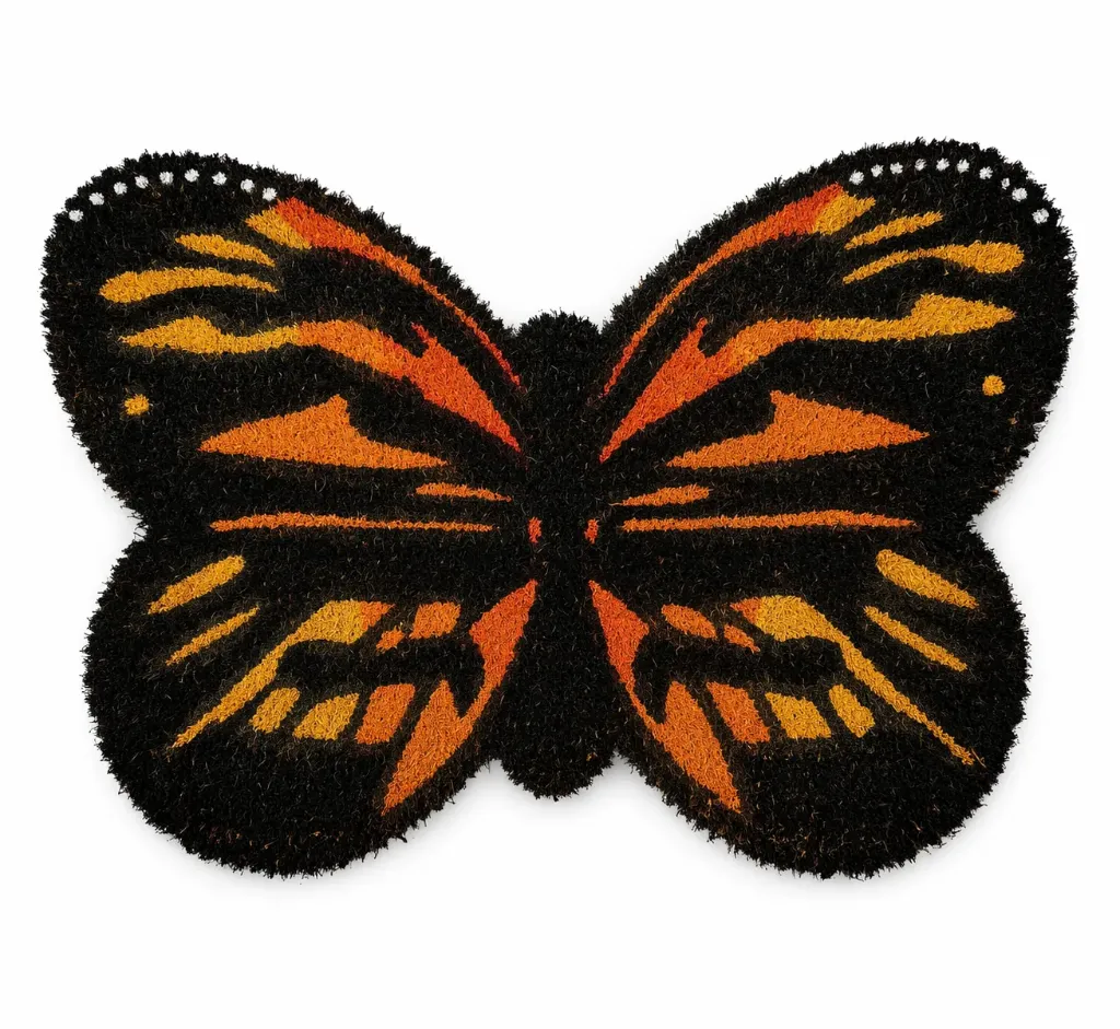 Ovimatto perhonen 60x40 cm – kookoskuituinen kynnysmatto