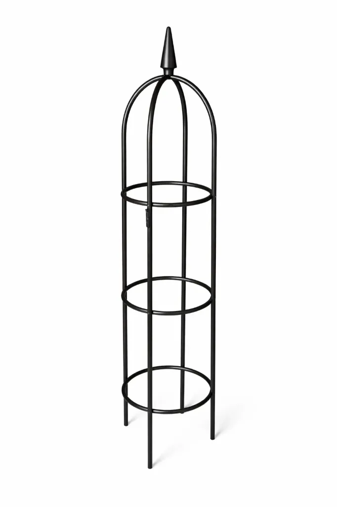 Kasvituki obeliski 167 cm musta metallinen (Esittelymalli)