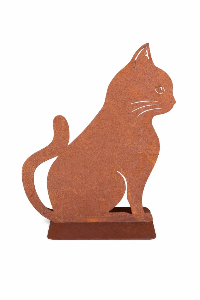 Esschert Design Istuva kissa, ruosteväri