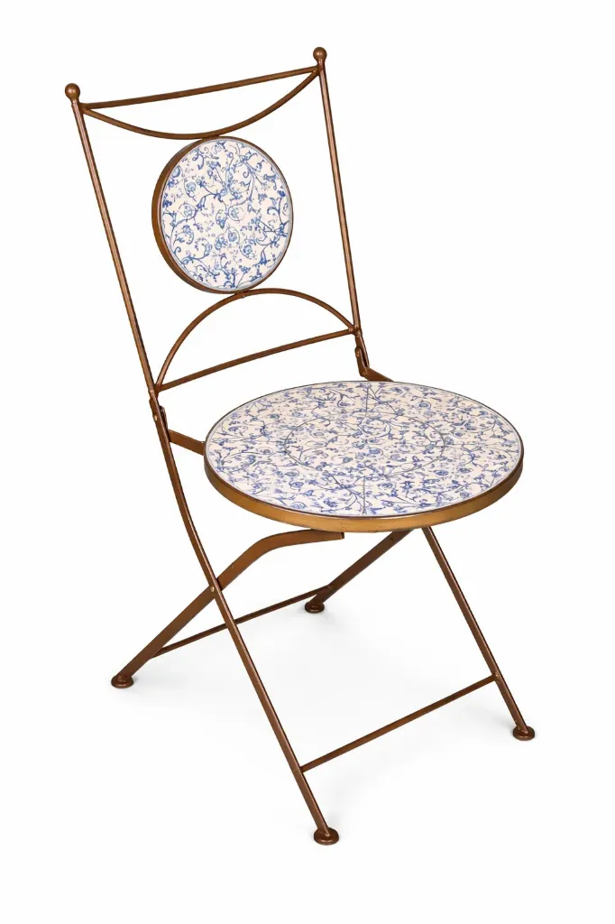 Esschert Design Tuoli aged ceramic sininen