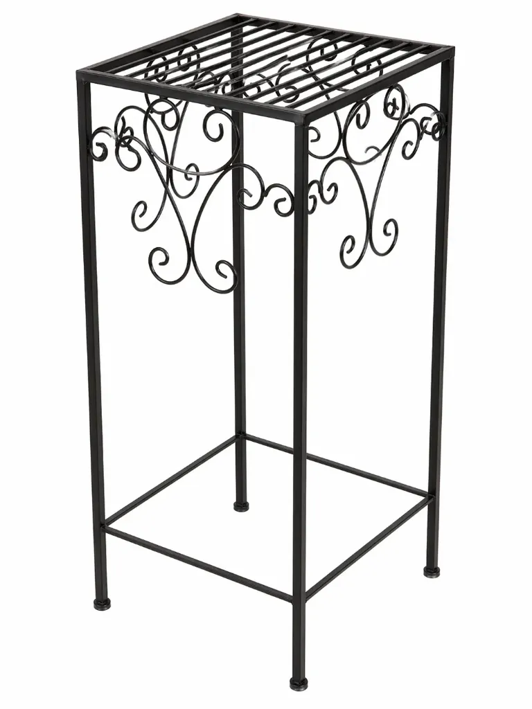 Metallinen kukkateline pöytämalli musta 60x25x25cm