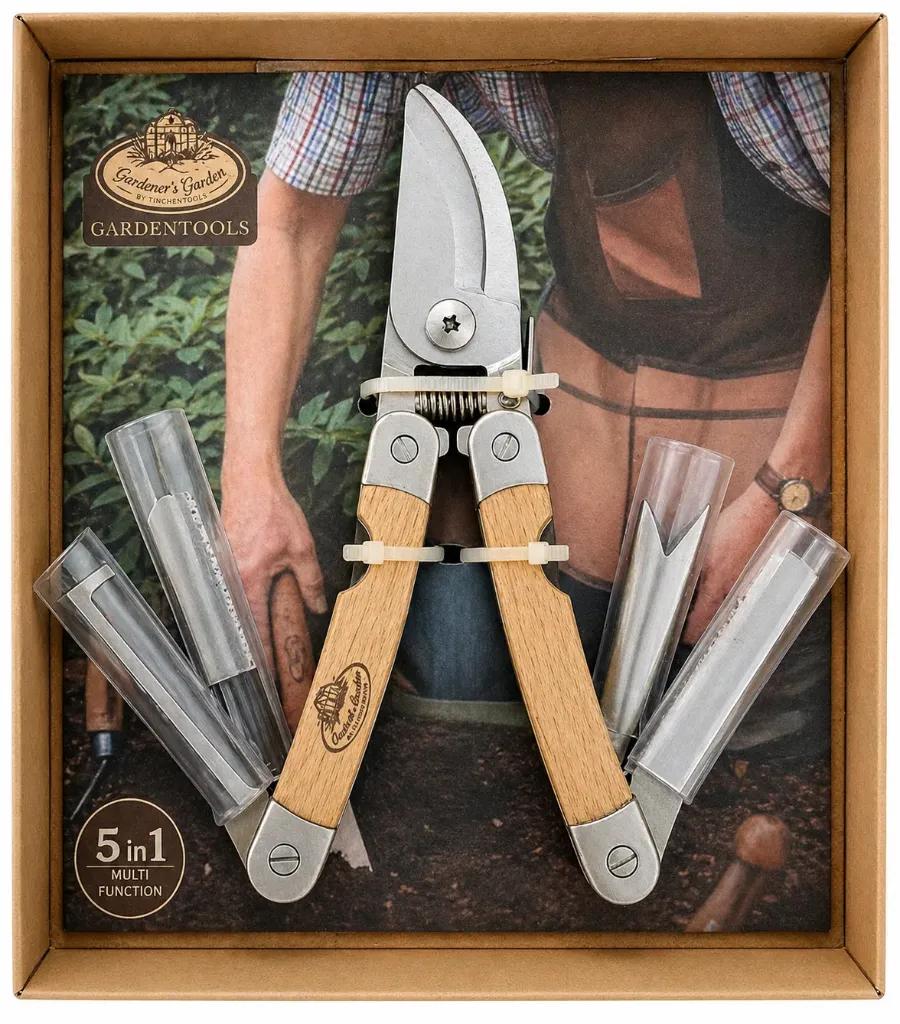 Monitoimityökalu puutarhaan 5-in-1