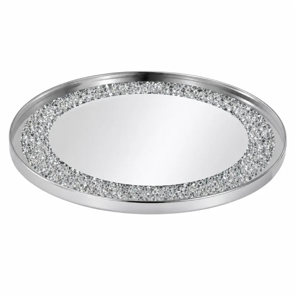koristelautanen 30 cm – Hopeinen peilipintainen sisustustarjotin 4 Living Collection