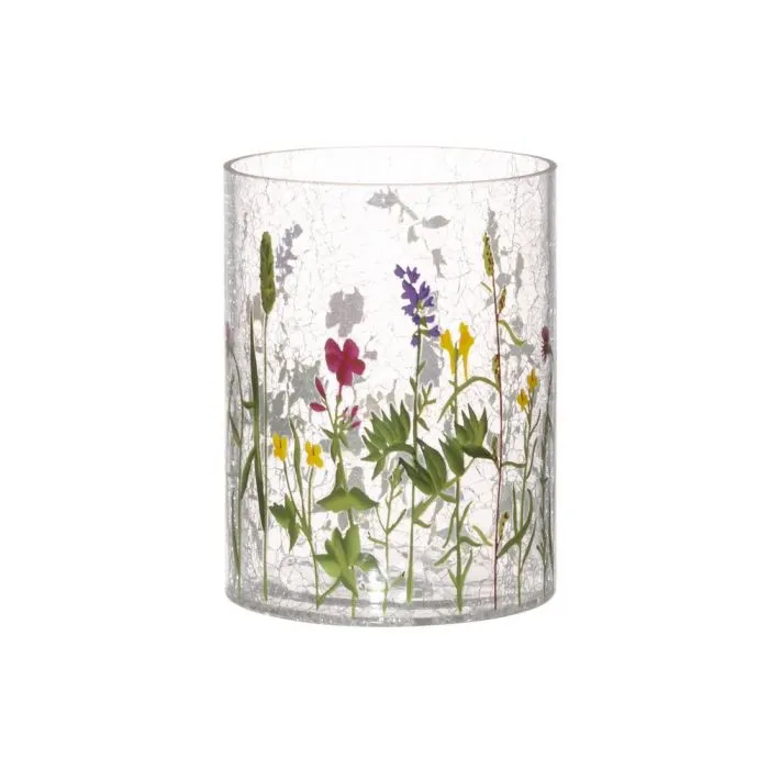 Meadow-lasilyhty 20 cm – Kukkakuvioitu lasilyhty ja maljakko | 4 Living Collection