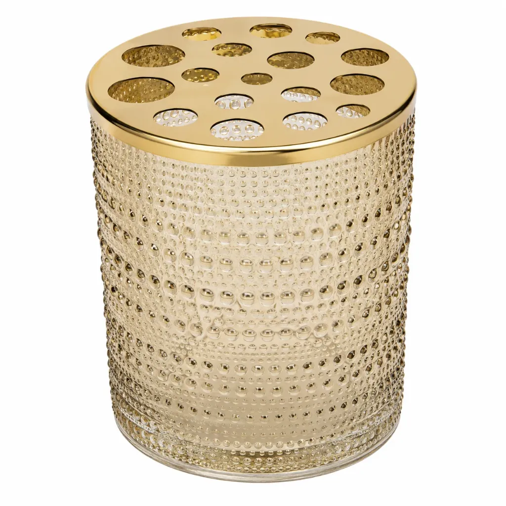 Lasimaljakko reikäkannella 16 cm, kulta