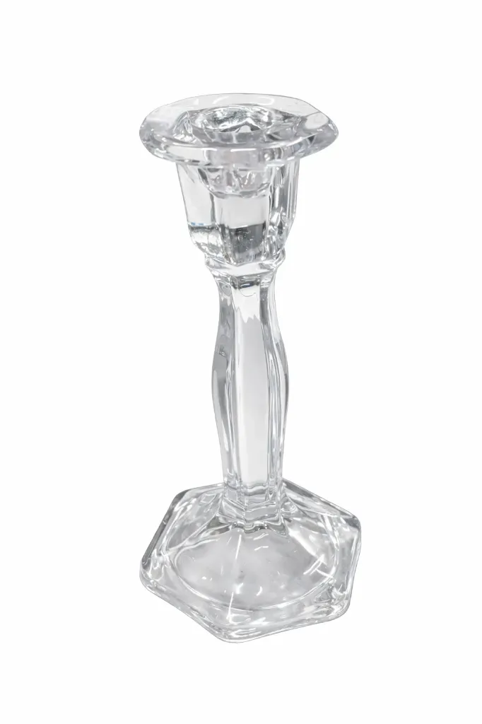 Lasinen kruunukynttilänjalka 19 cm