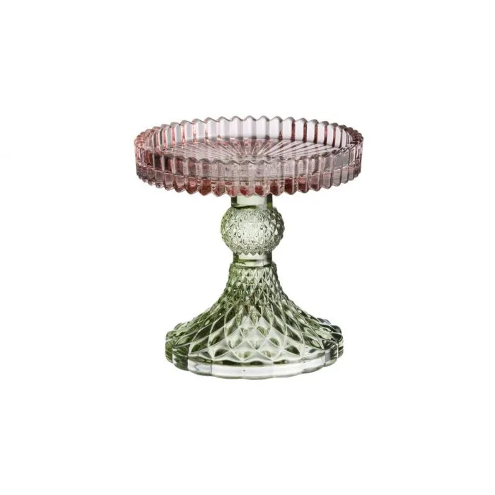 Kynttilänjalka Noor Pinkki / vihreä pöytäkynttilälle 9,8 cm – 4 Living Collection
