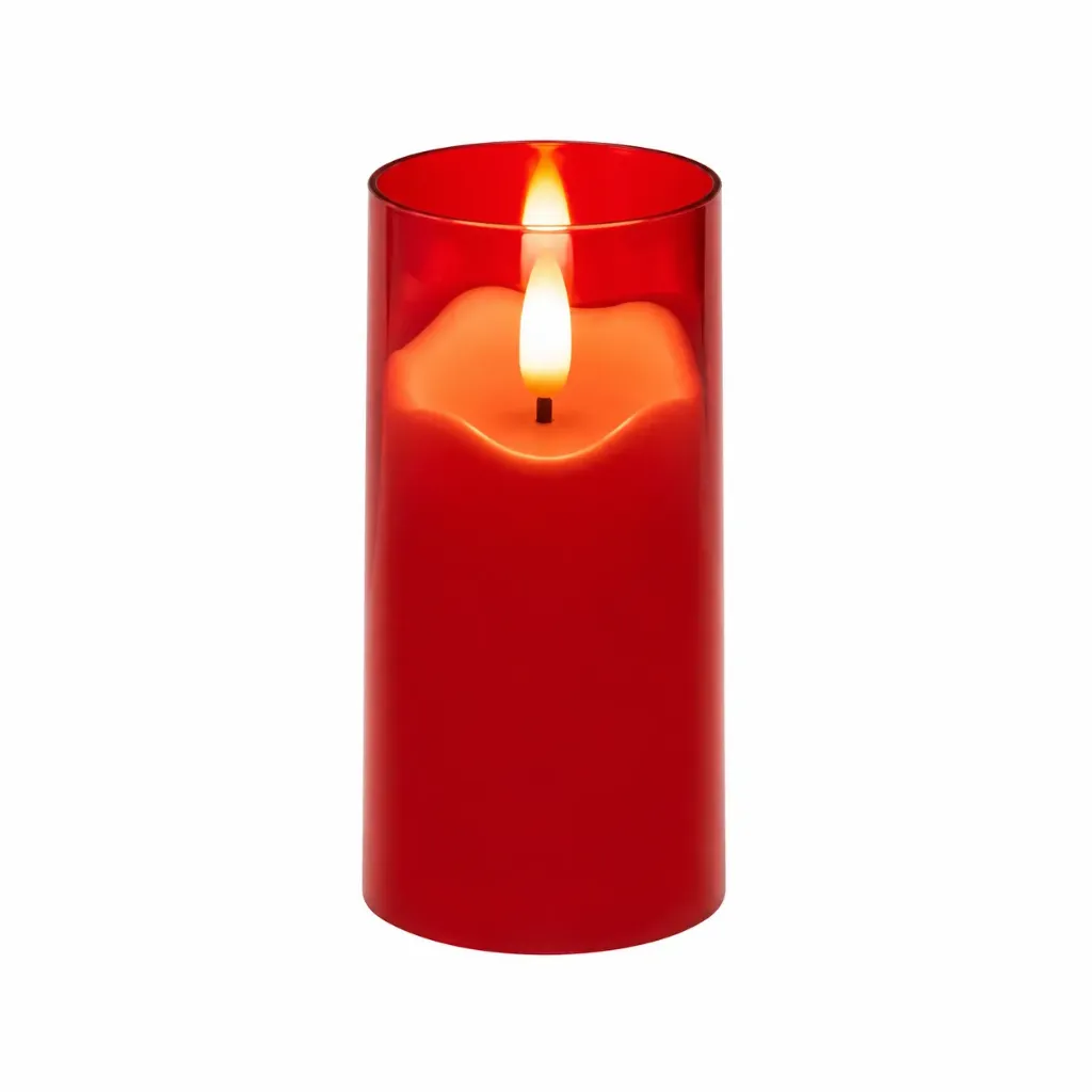3D LED-pöytäkynttilä 10,5 cm – 3D-liekki, punainen