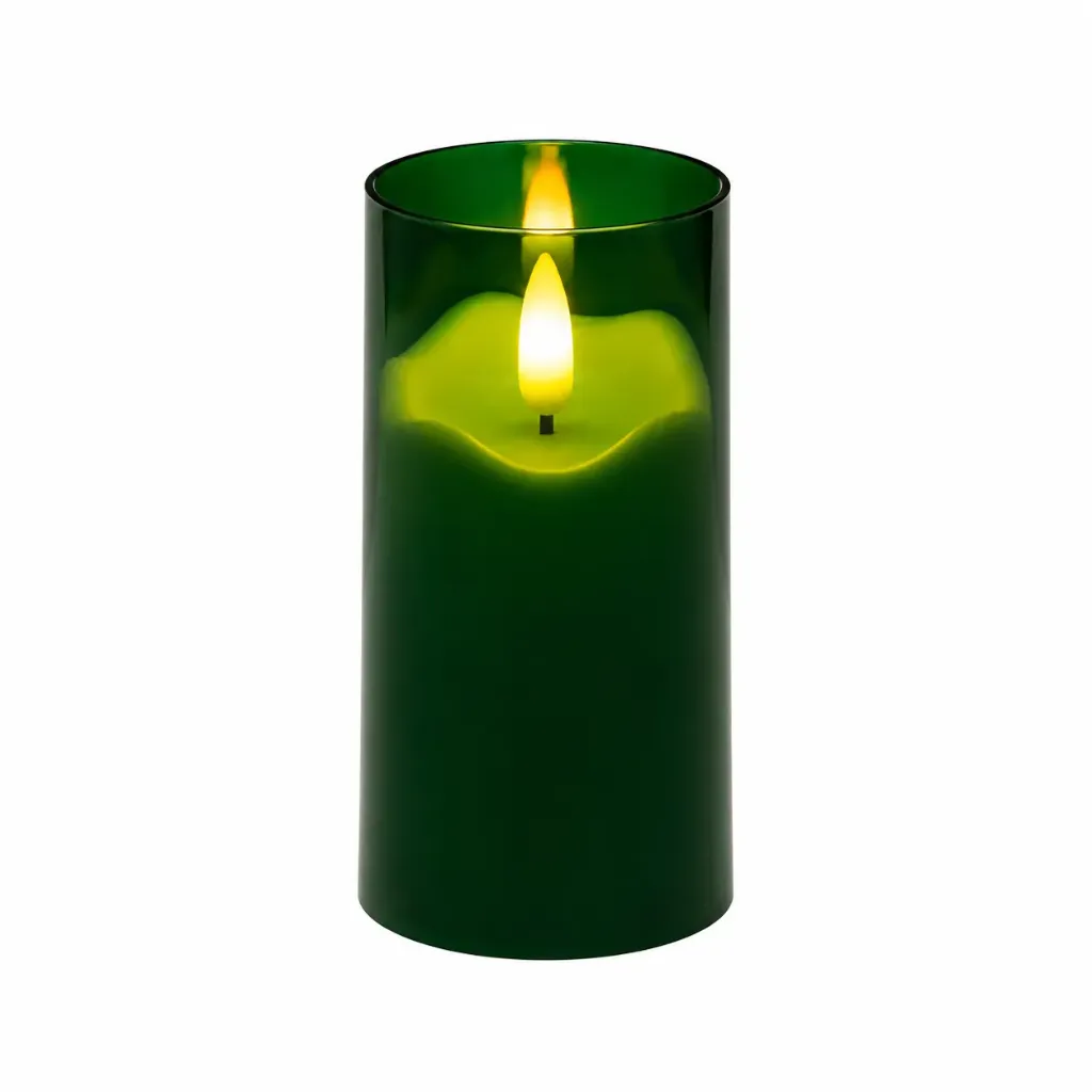3D LED-pöytäkynttilä 10,5 cm – 3D-liekki, vihreä