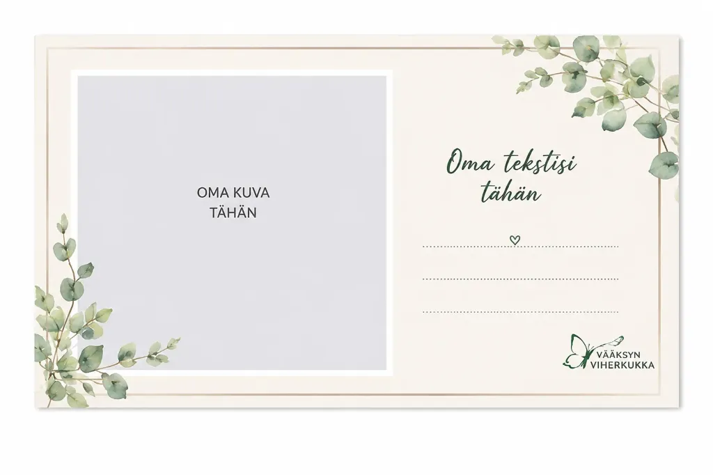 Personoitu kuvakortti – oma kuva ja oma teksti 1