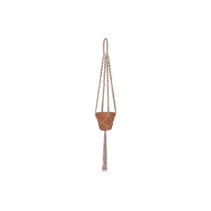 Naruamppeli puuhelmillä 108 cm vaaleanruskea