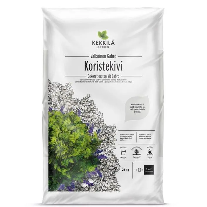 Kekkilä Koristekivi valkoinen gabro 25 kg