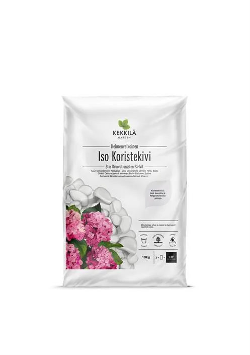 Kekkilä koristekivi 10kg Helmen valkoinen