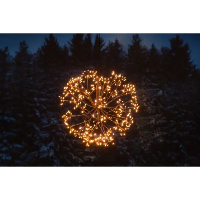 Finnlumor LED-valopallo 40 cm – 480 micro-LED, meripihka