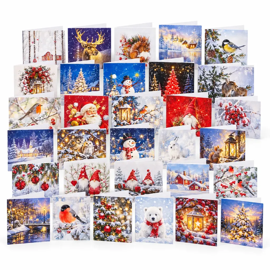 Joulukortti suomenkielisellä tekstillä 10,5 × 15 cm – Winteria