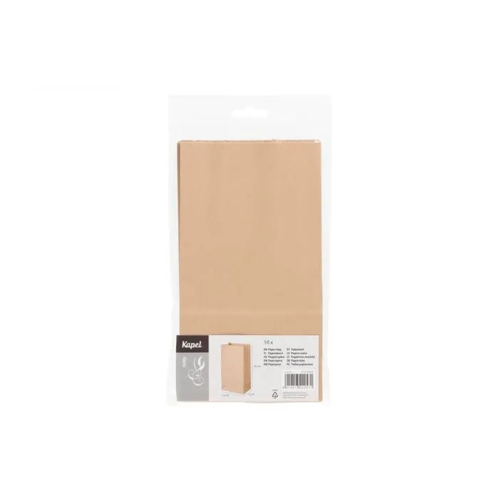 Paperipussi ruskea 13 × 8 × 24 cm, 10 kpl – Kapel Hobby