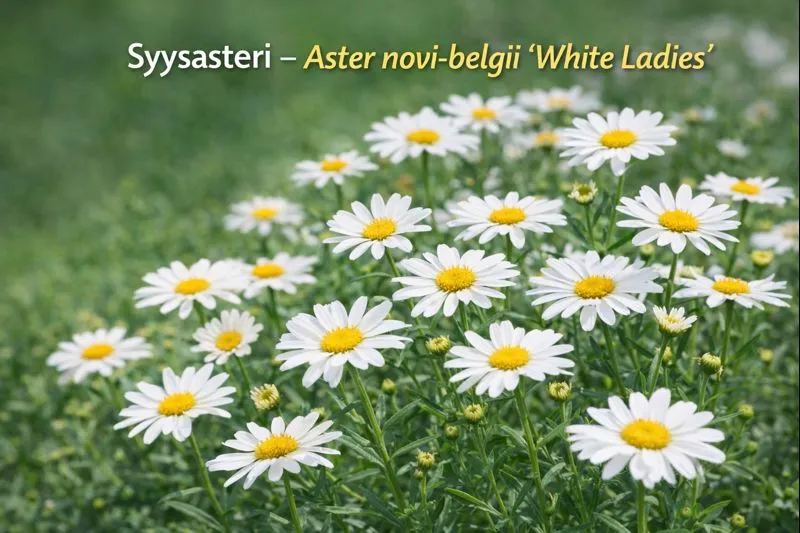 Syysasteri – Aster novi-belgii ‘White Ladies’ Vips