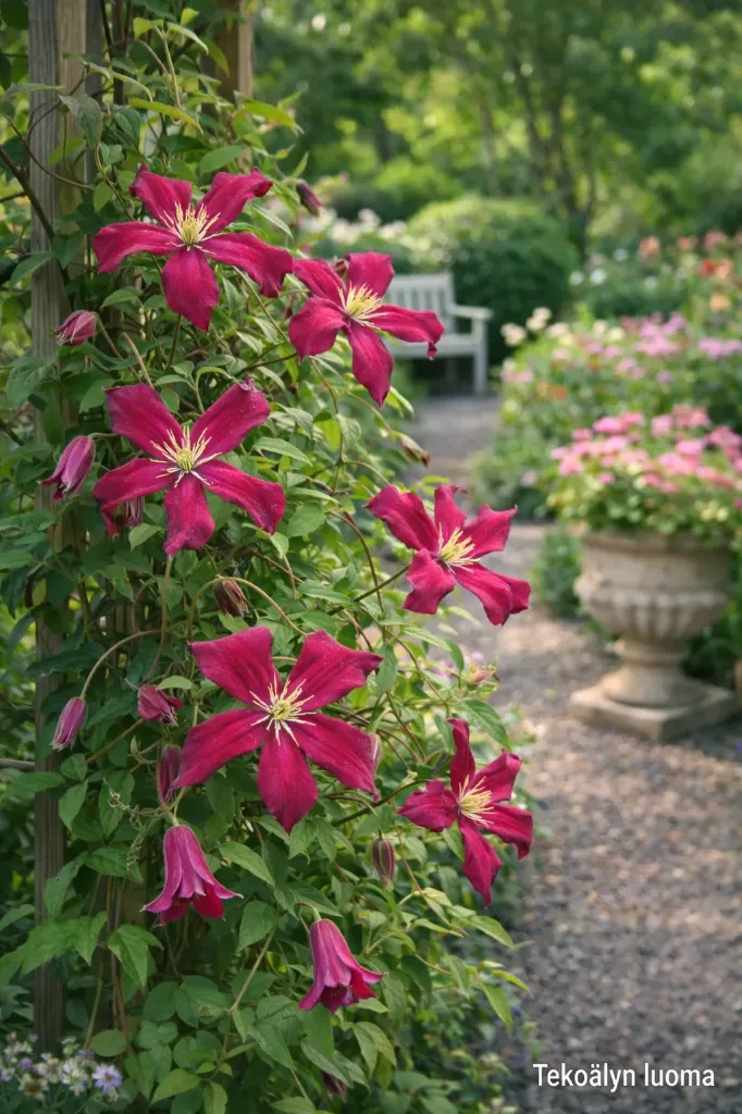 Tarhakellokärhö – Clematis integrifolia 'Strawberry Fields'