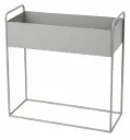Kukkalaatikko jalalla harmaa metalli 74x57x20