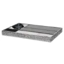 Mirror Glitter kynttilänalunen 19 × 29 cm – Hopeinen peilipintainen sisustusalusta | 4 Living Collection