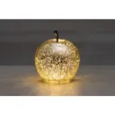 Lasiomena LED-valoilla 17 cm, hopeoitu kulta – Finnlumor