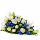 Hautavihko Muisto – klassinen sini-valkoinen