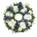 Kukkaseppele Muisto – sini-valkoinen