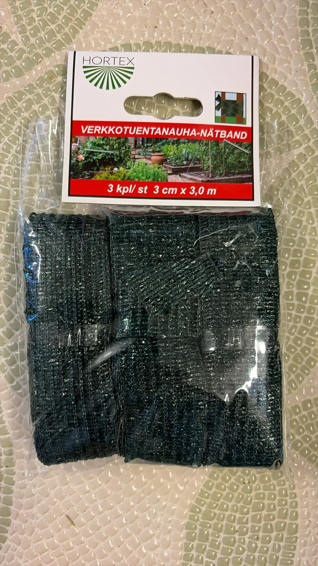 Verkkotuentanauha 3 cm × 3 m, 3 kpl/pussi – vihreä